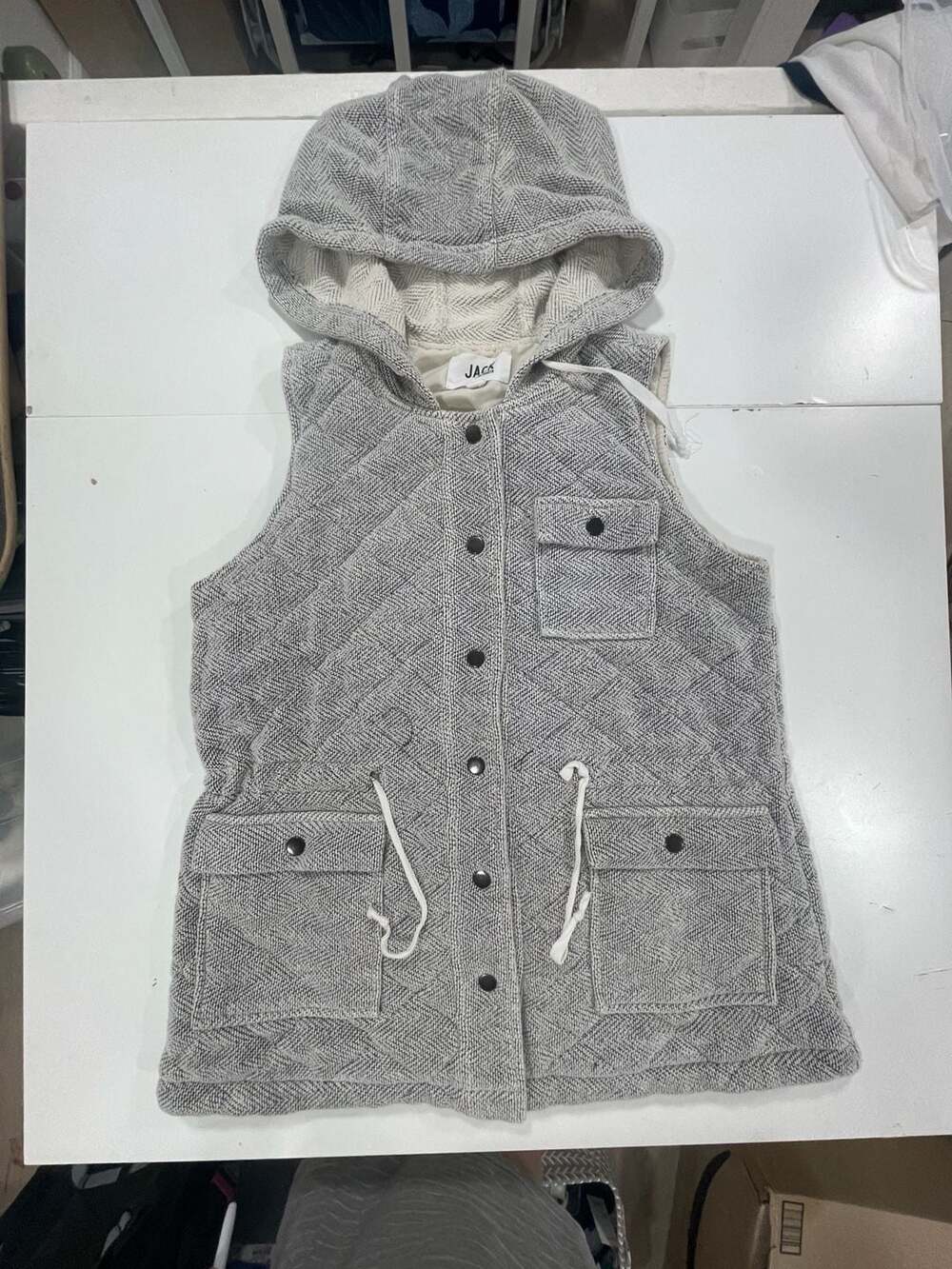 Jack by BB Dakota Quilted Hooded Vest with Drawstring Waist 20